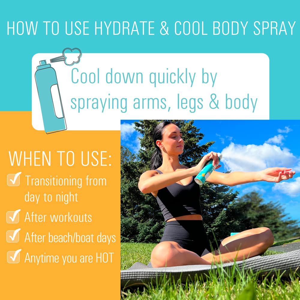 Village Naturals Therapy Wellness Hydrate & Cool Body Spray - Protect and Moisturize Skin with Vitamin C, Menthol and Hyaluronic Acid - Full Body Beauty & Personal Care Village Naturals Therapy