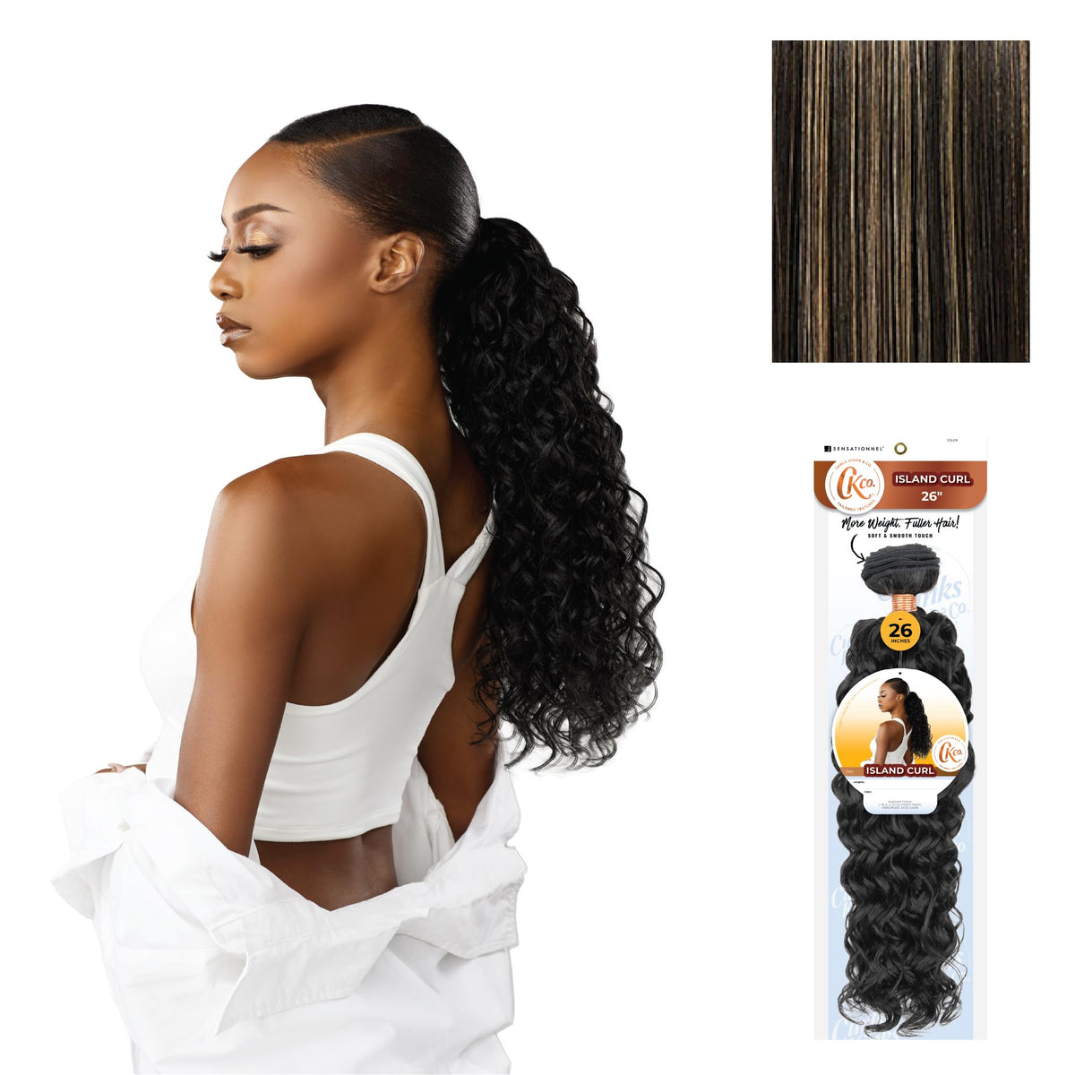 Sensationnel Curls Kinksandco Synthetic Bundles-Island Curl,26 inch, S1B/27