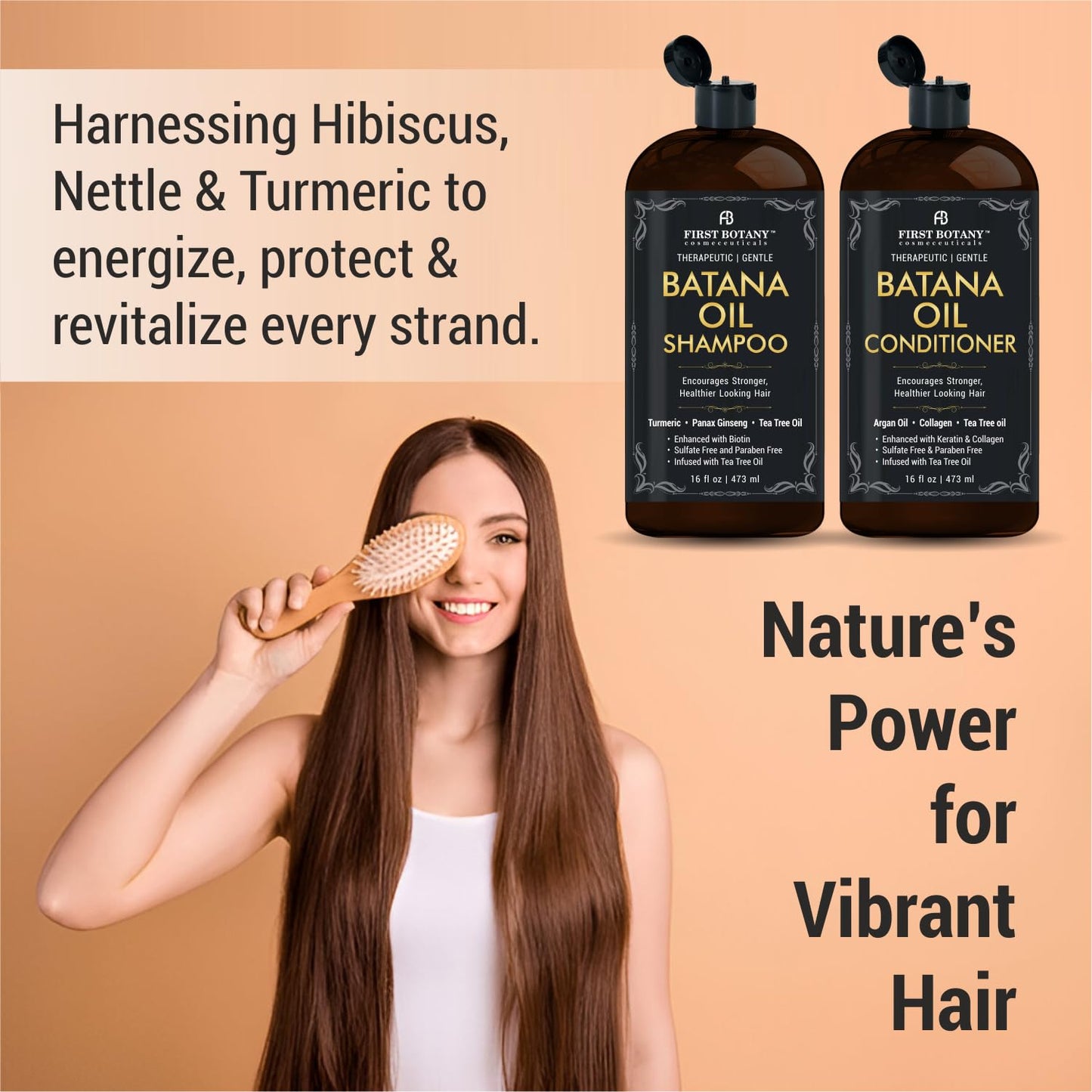 Batana Oil Shampoo and Conditioner - Fights Hair Loss, Promotes Hair Growth, Fights Dandruff, Lice & Itchy Scalp - for Men and Women Sulfate Free - 16 Beauty & Personal Care First Botany