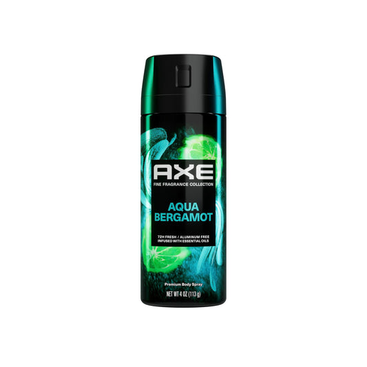 AXE Fine Fragrance Collection Premium Deodorant Body Spray for Men Aqua Bergamot with 72H Odor Protection and Freshness Infused with Aqua, Bergamot Beauty and Personal Care AXE