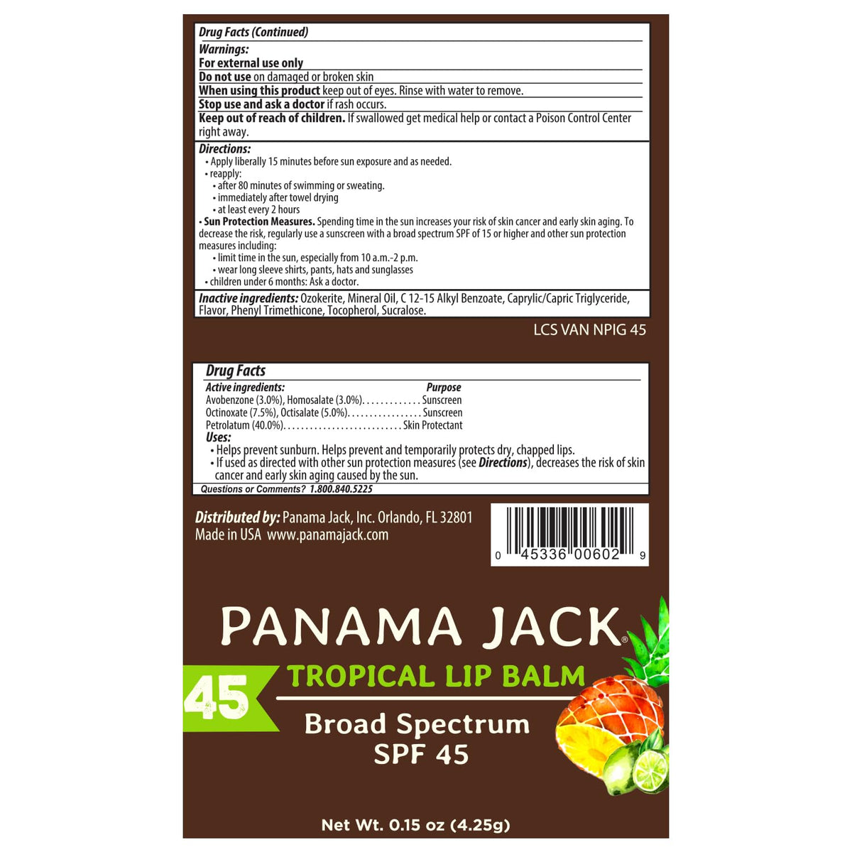 Panama Jack Sunscreen Lip Balm - SPF 45, Flavor Pack, Broad Spectrum UVA-UVB Sunscreen Protection, Prevents & Soothes Dry, Chapped Lips Beauty & Personal Care Panama Jack