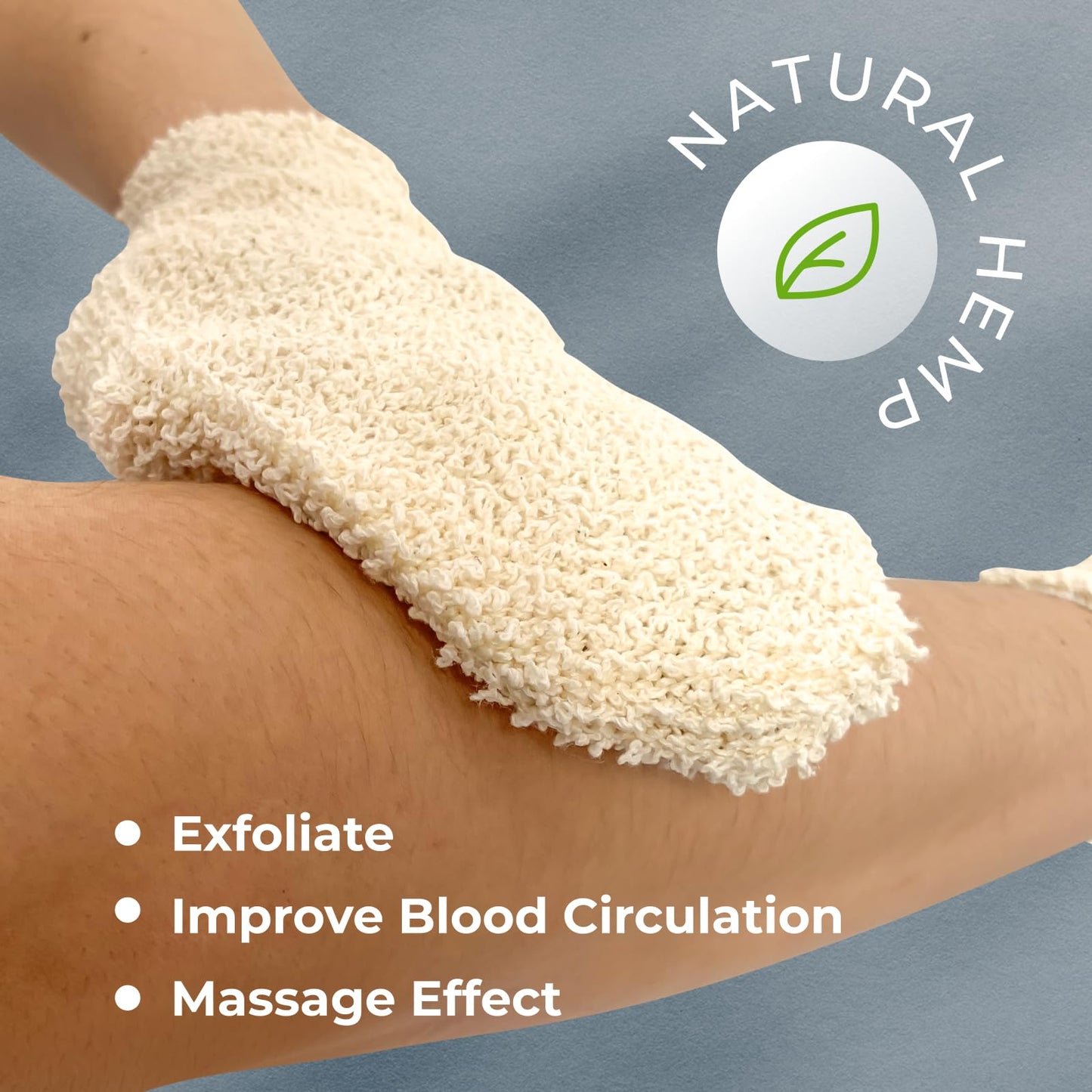 GUARD&MARINE Natural Shower Mitts - Hemp Bath Gloves for Skin Exfoliation, Mitt Washcloth for Body Scrub and Cleansing - Soft Loofah for Men and Women Beauty and Personal Care GUARD&MARINE