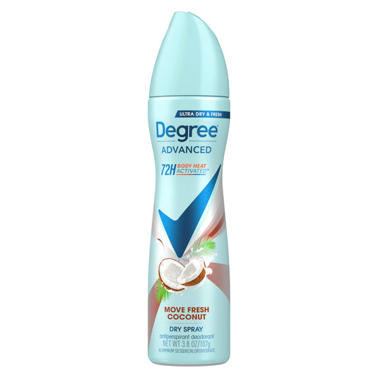Degree Antiperspirant Deodorant Dry Spray Coconut & Hibiscus 72-Hour Sweat and Odor Protection Deodorant Spray With Body Heat Activated Technology 3.8 Beauty and Personal Care Degree