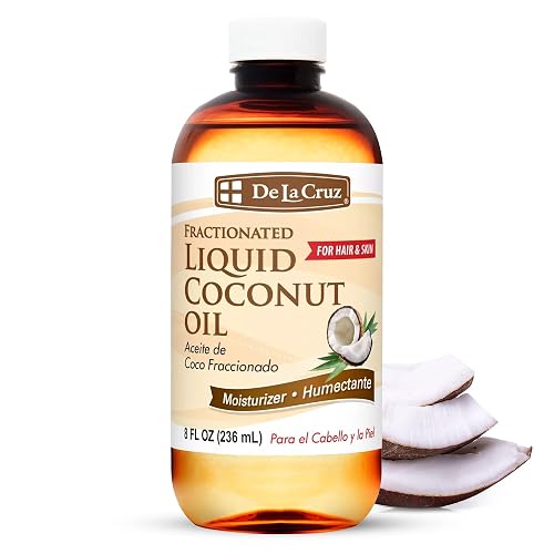 De La Cruz Fractionated Liquid Coconut Oil - Liquid Coconut Oil for Skin and Hair - Natural Moisturizer for Skin and Hair - 8 FL OZ Beauty & Personal Care De La Cruz