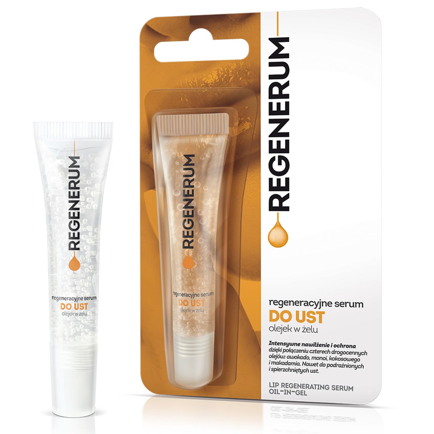 Regenerum - Regenerative Lip Serum Gel Oil - Intensive Hydration and Nourishment for Dry, Chapped Skin, 4 Precious Oils Blend - 8ml Beauty and Personal Care Regenerum