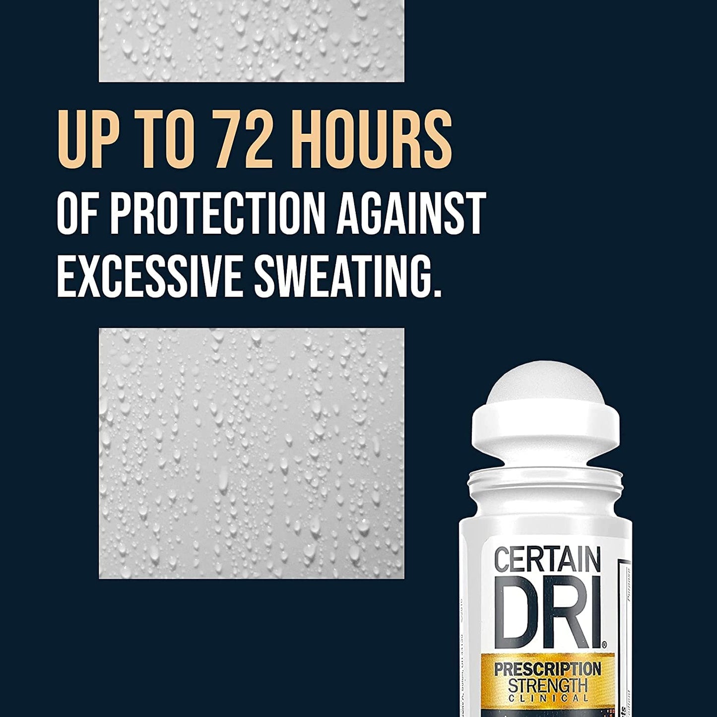 Certain Dri Prescription Strength Clinical Antiperspirant Roll-On Deodorant, Hyperhidrosis Treatment for Men & Women, Unscented, 1.2 Fl oz, 2 Pack Beauty and Personal Care Certain Dri