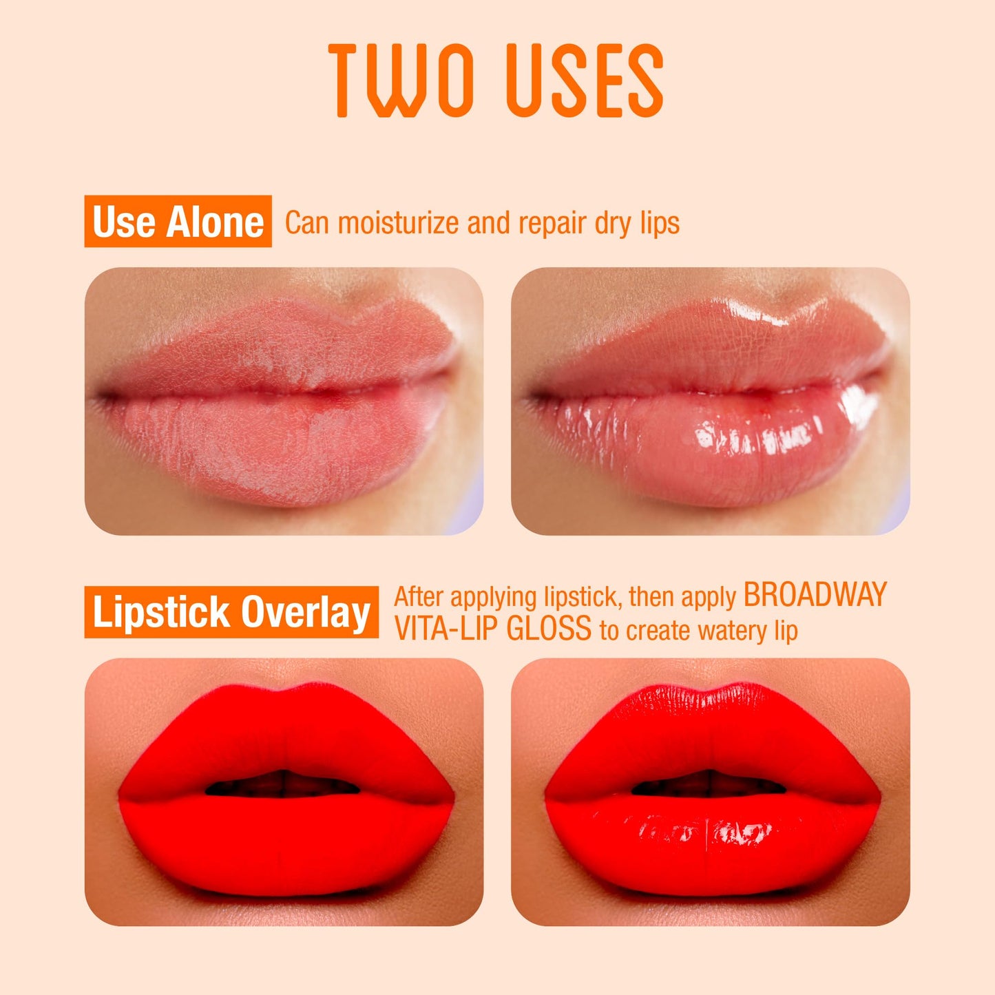 Ruby Kisses Broadway Vita-Lip Tinted & Clear Lip Gloss (10 Pack) Ultra-Hydrating & Soothing Formula, High-Shine Non-Sticky Lip Balm with Mint, Beauty & Personal Care Ruby Kisses