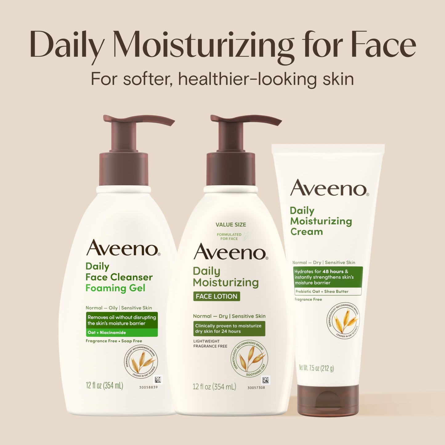 Aveeno Daily Moisturizing Face Lotion with Soothing Prebiotic Oat, Gentle Lotion Nourishes Normal to Dry Skin With Moisture, Sensitive Skin Beauty & Personal Care Aveeno