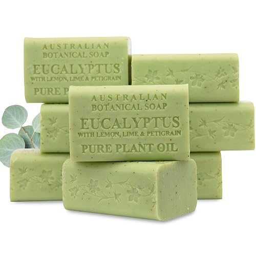 Australian Botanical Soap, 6.6 OZ, Eucalyptus, Lemon, Lime, and Petitgrain, Triple Milled Bars made with a Natural Soap Base and Enriched with Organic Beauty & Personal Care Australian Botanical Soap