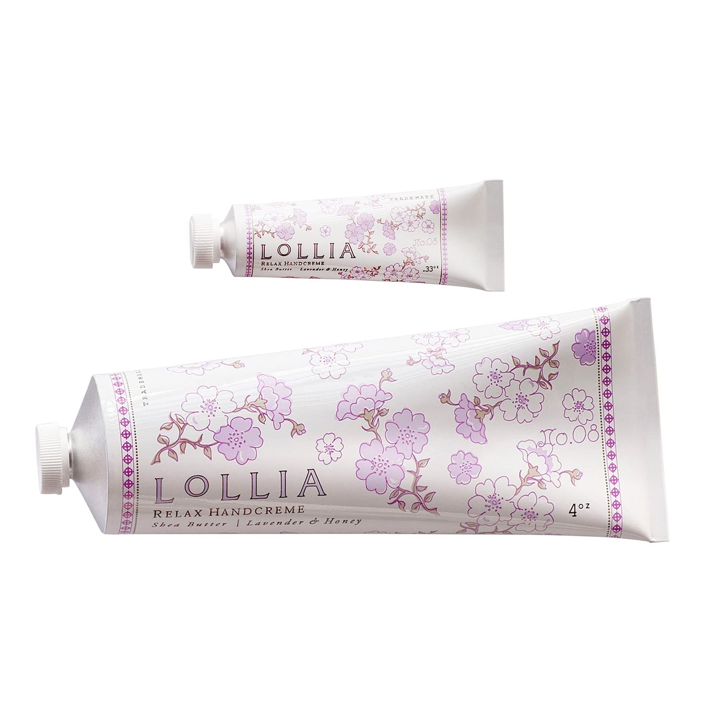 LOLLIA Relax Handcreme Bundle, 4 oz. & .33 oz. - Lavender & Honey - Scented Hand Cream for Women, Moisturizing Hand for Dry Hands, Shea & Cocoa Beauty & Personal Care LOLLIA