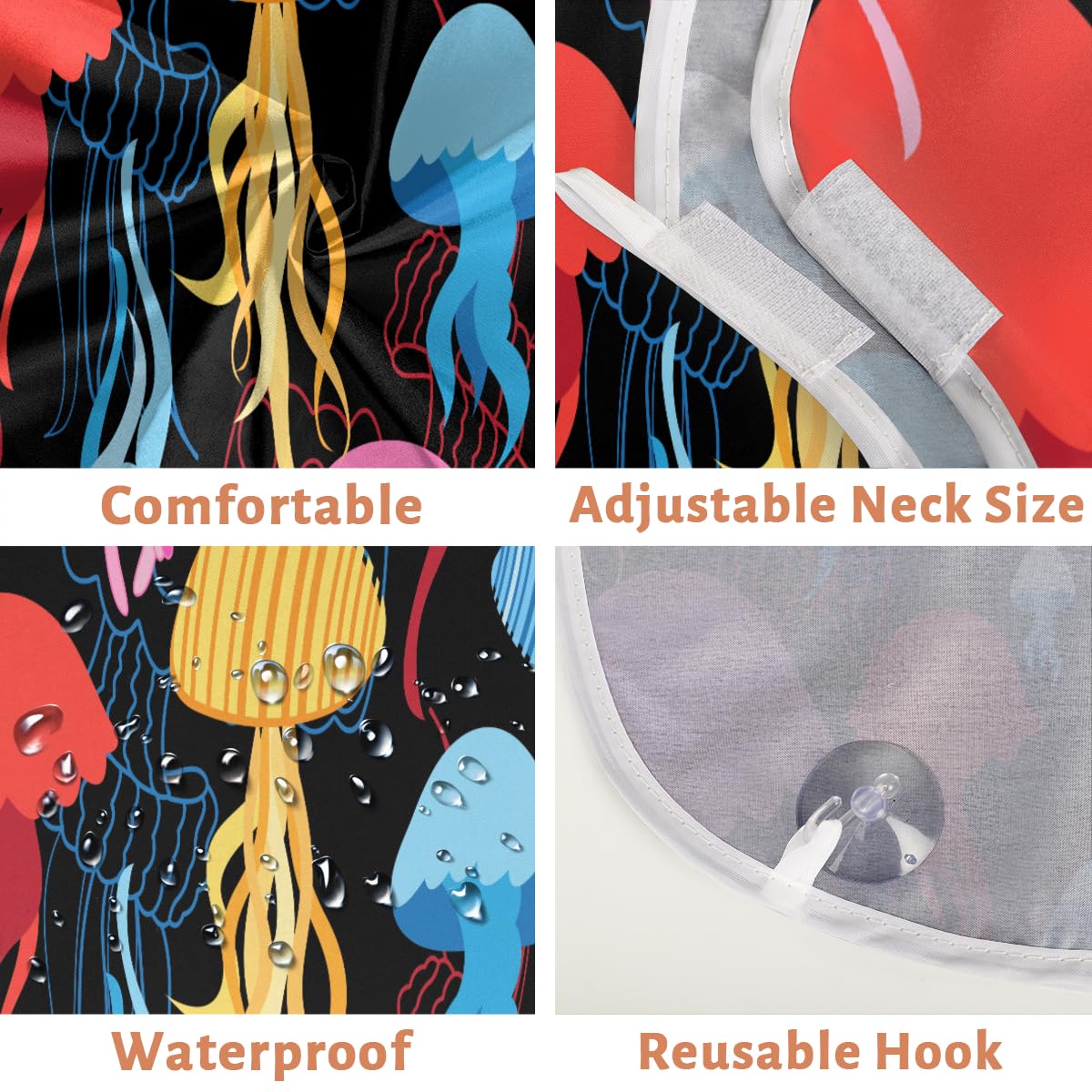 Hsnar Pattern Jellyfish Cute Beard Bib Beard Hair Catcher for Men Shaving Waterproof Non-Stick Hair Catcher Grooming Cloth with 2 Suction Cups Beauty and Personal Care Hsnar