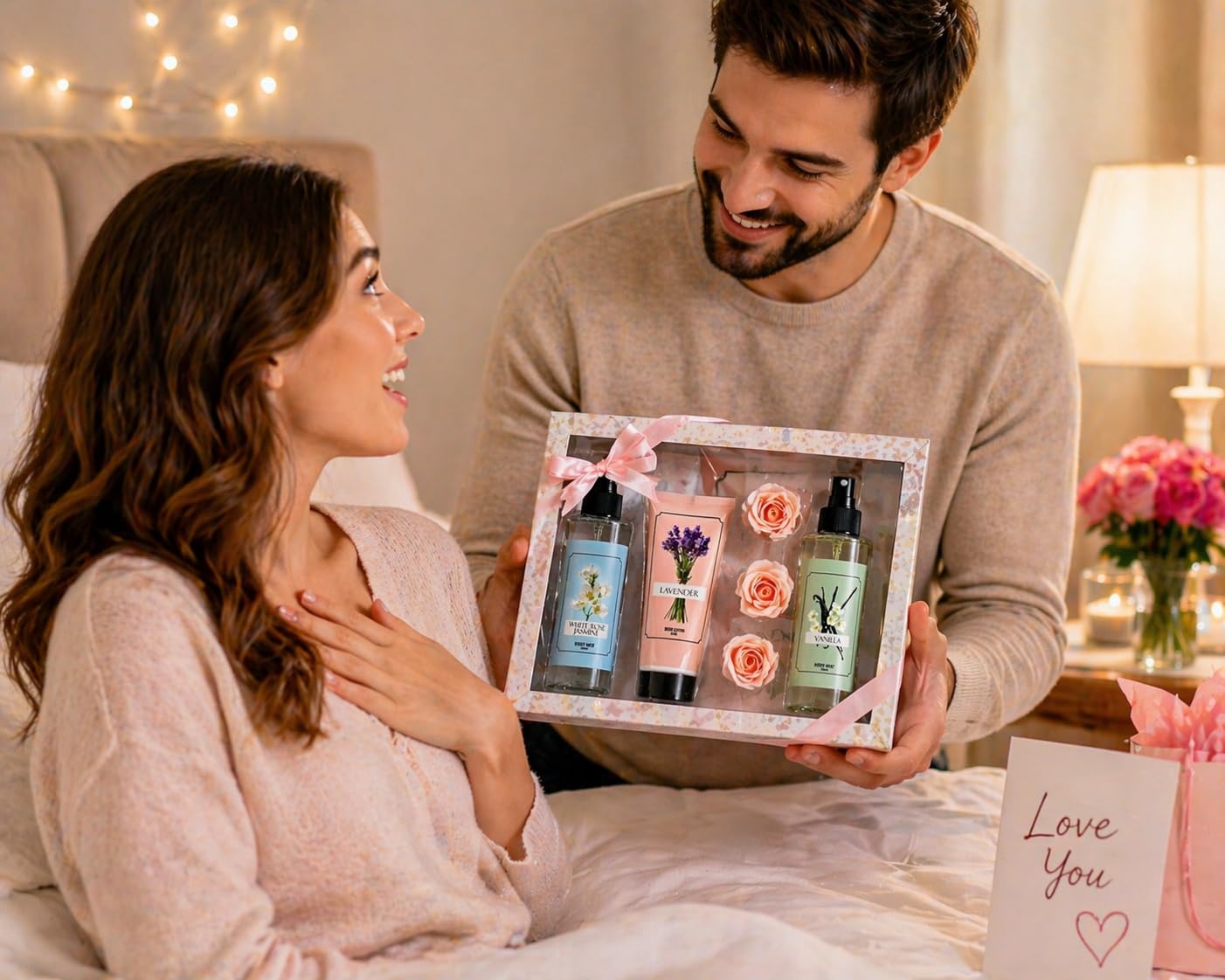 White Rose Jasmine Lavender Set - Mother's Day Spa Gift Basket for Mom, Luxury Bath & Body Set, White Rose Jasmine, Lavender, Vanilla Scented Self Beauty and Personal Care Freida and Joe