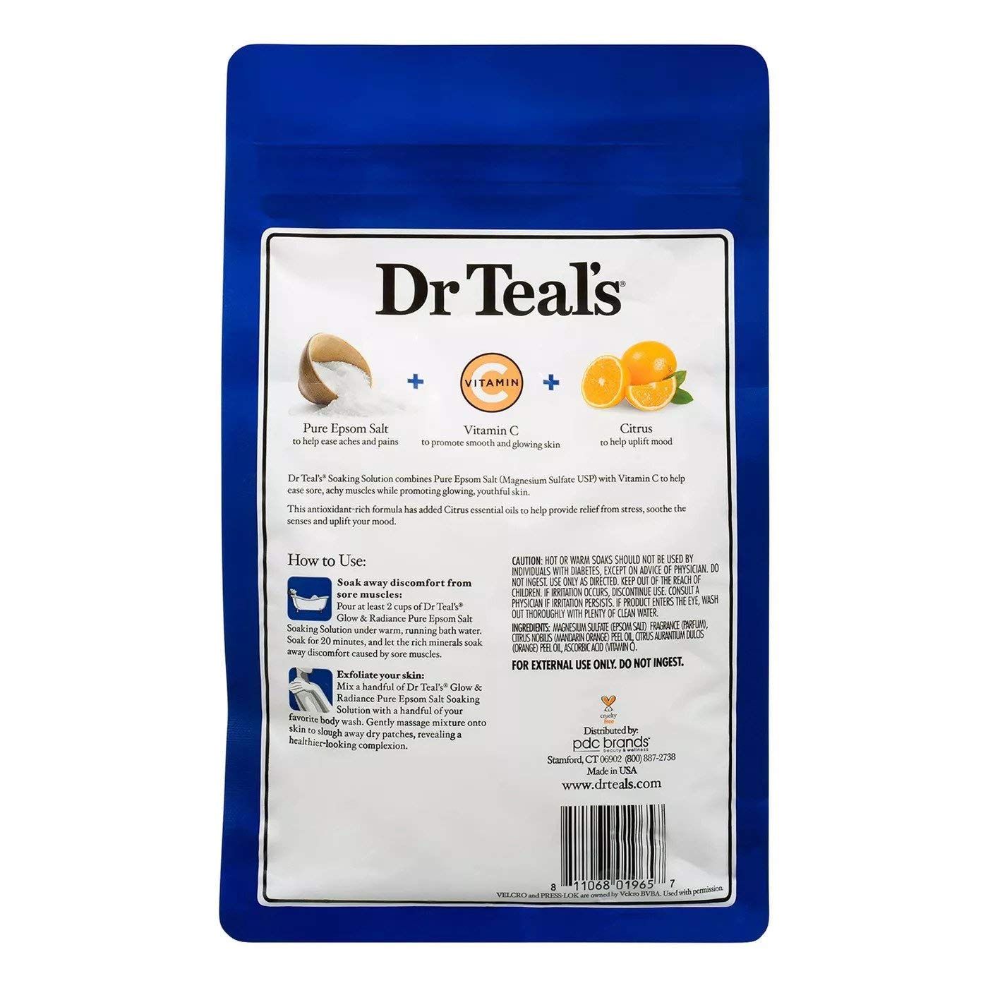 Dr Teal's Pure Epsom Salt Bath Variety Gift Set (2 Pack, 3lb Ea.) - Relax & Relief Eucalyptus & Spearmint, Glow & Radiance Vitamin C & Citrus Beauty and Personal Care Dr Teal's