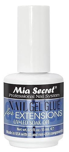 MIA SECRET 0.5Floz NAIL GEL GLUE FOR EXTENSIONS UV-LED SOAK OFF Beauty & Personal Care Mia Secret