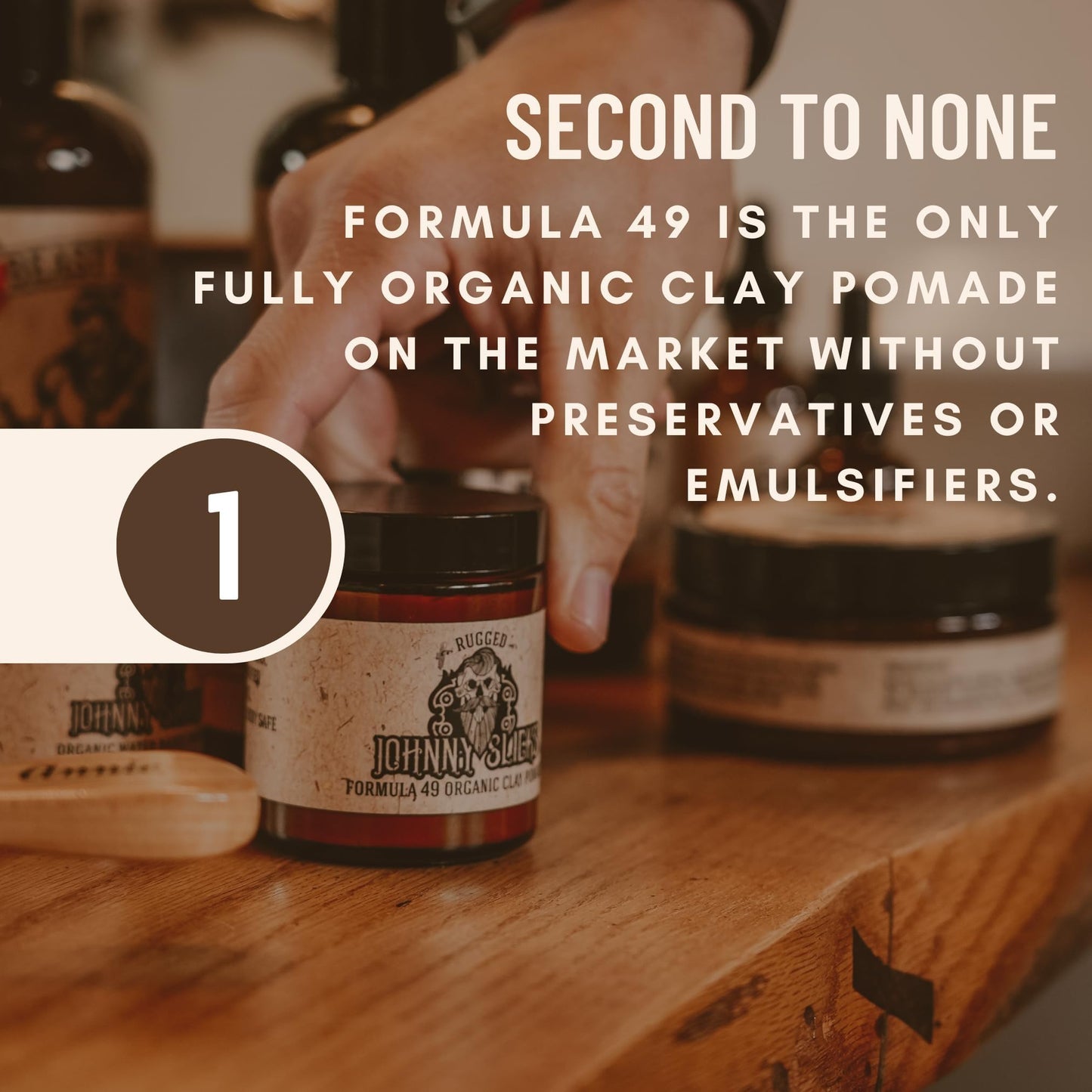 Johnny Slicks Formula 49 Clay All Organic Pomade | Firm Hold & Matte Finish (Promotes Healthy Hair Growth, Helps Hydrate Dry Skin), (2 ounce Beauty & Personal Care Johnny Slicks