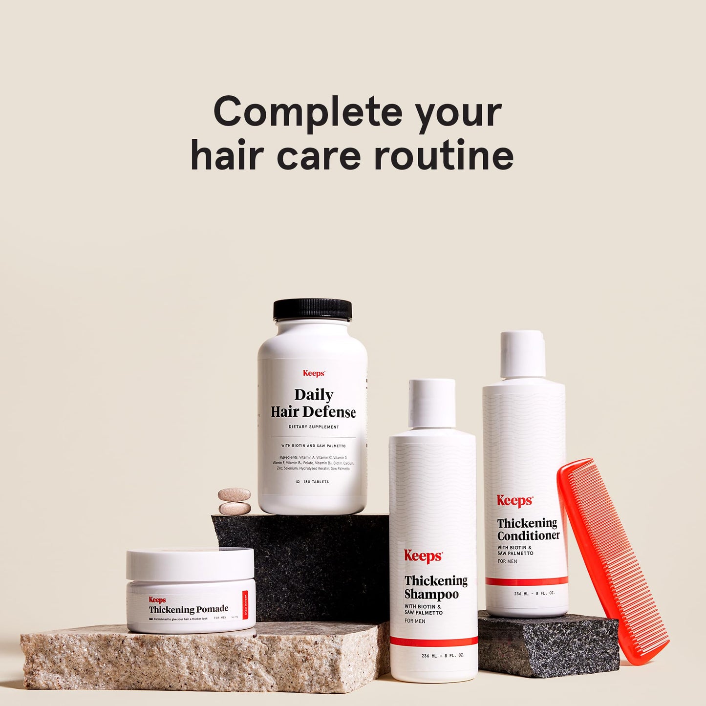 Keeps Thickening Pomade for Men - Matte Finish Medium Hold Styling Pomade - Biotin Hair Styling for Fuller Thicker Looking Hair - Ethanol & Propylene Beauty & Personal Care Keeps