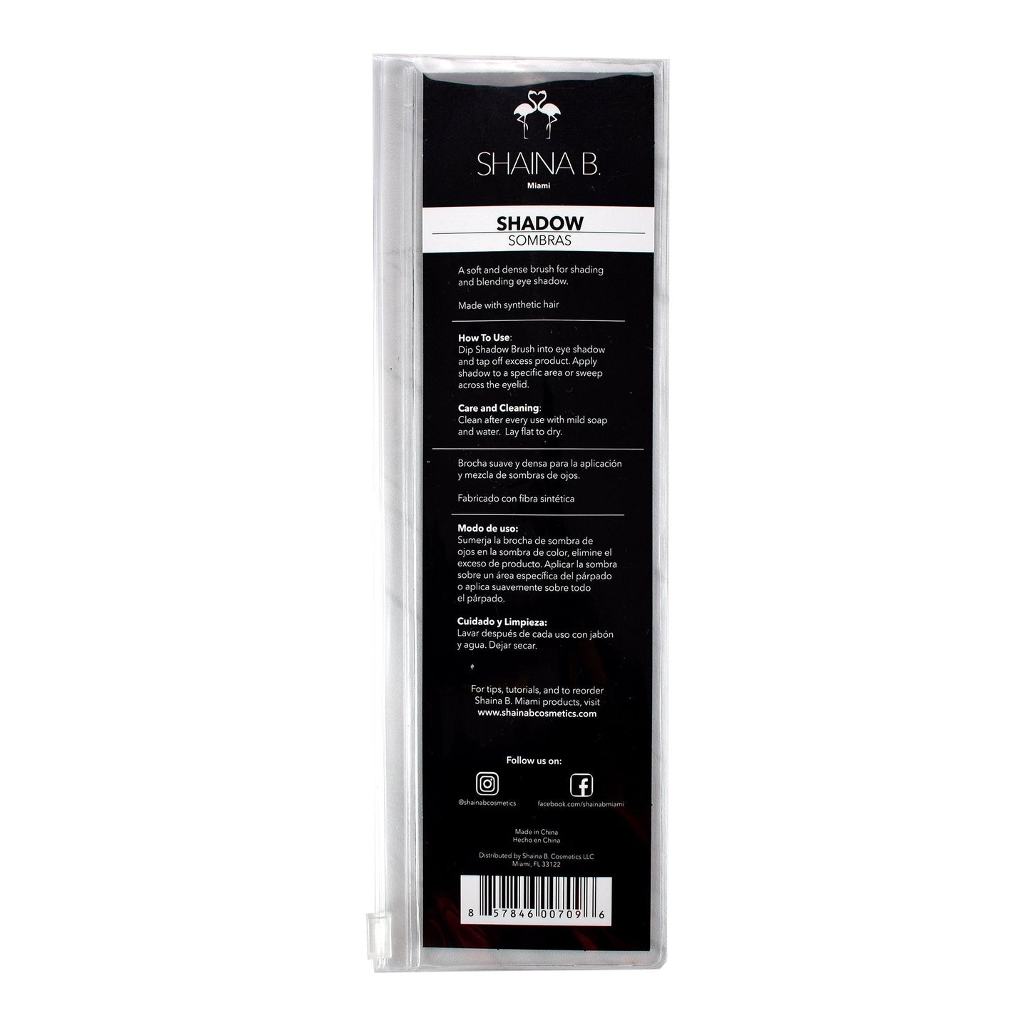 Shaina B. Miami Makeup Eyeshadow Brush - Professional Fluffy Eye Shadow Brush with Soft, Firm Synthetic Bristles for Powder & Cream Shadows, Shading Beauty & Personal Care Shaina B. Miami