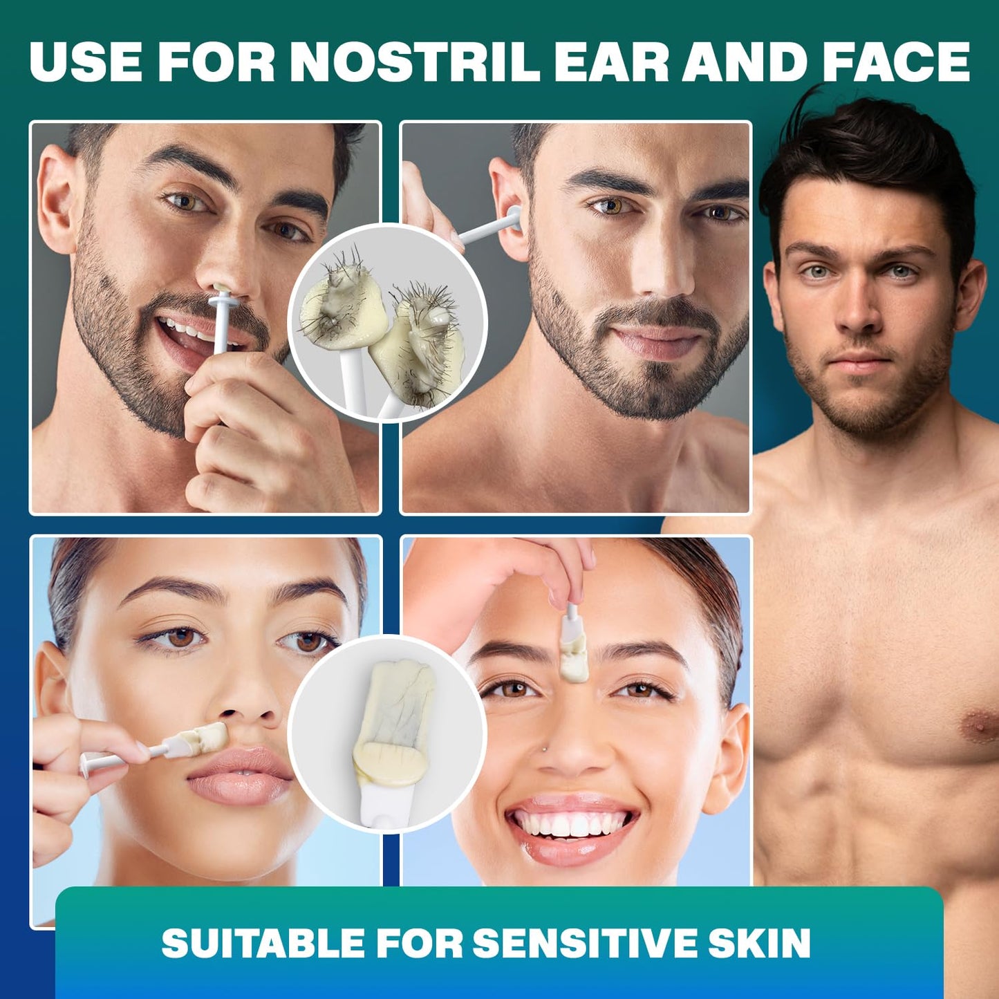 Nose Wax Kit - 100g Wax, 30 Applicators - No Microwave Needed - Ear and Nose Hair Removal Waxing Kit for Men and Women - Pre/Post-Waxing Wipes Beauty and Personal Care Wokaar