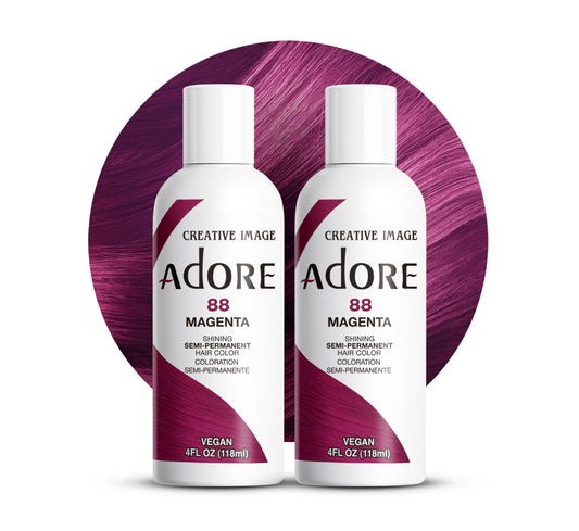 Adore Semi Permanent Hair Color (088 Magenta) (2 Pack) | Vegan & Cruelty-Free Purple Hair Dye | No Ammonia, No Peroxide, No Alcohol | 4 Fl Oz Beauty & Personal Care Adore