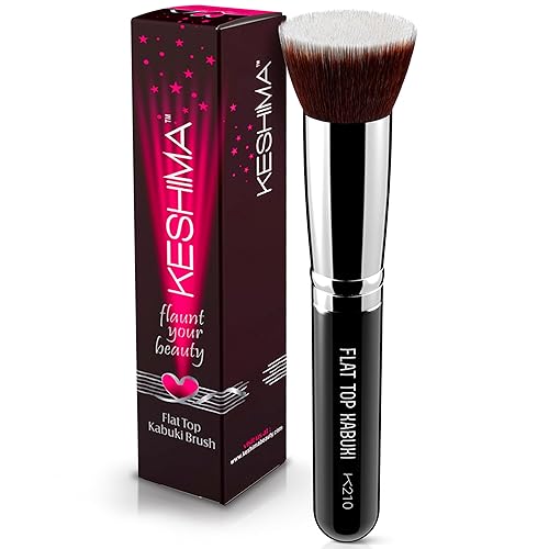 Flat Top Kabuki Foundation Brush By KESHIMA - Premium Makeup Brush for Liquid, Cream, and Powder - Buffing, Blending, and Face - 1.2" Top Diameter Beauty & Personal Care KESHIMA