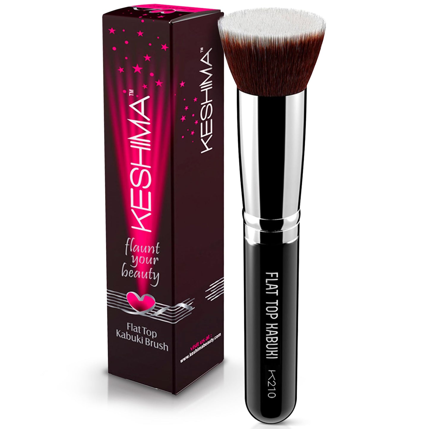 Flat Top Kabuki Foundation Brush By KESHIMA - Premium Makeup Brush for Liquid, Cream, and Powder - Buffing, Blending, and Face - 1.2" Top Diameter Beauty & Personal Care KESHIMA