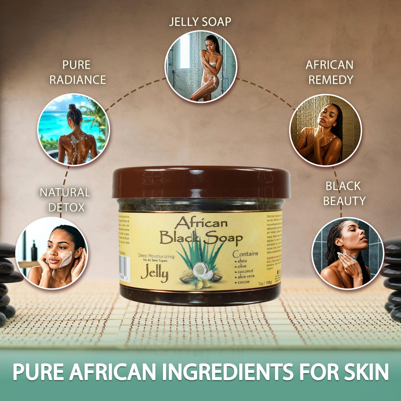 OKAY African Black Soap Jelly Antiseptic Wash - Acne & Blemish Cleanser for Face & Body, Helps with Dark Spots & Uneven Skin Tone, Sulfate, Silicone Beauty & Personal Care OKAY