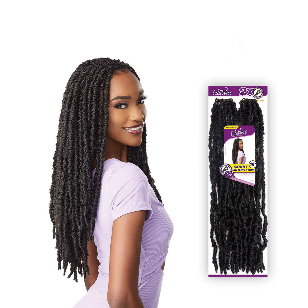 Sensationnel Lulutress Crochethair-2X Skinny Butterfly Locs 18,2 DARKBROWN