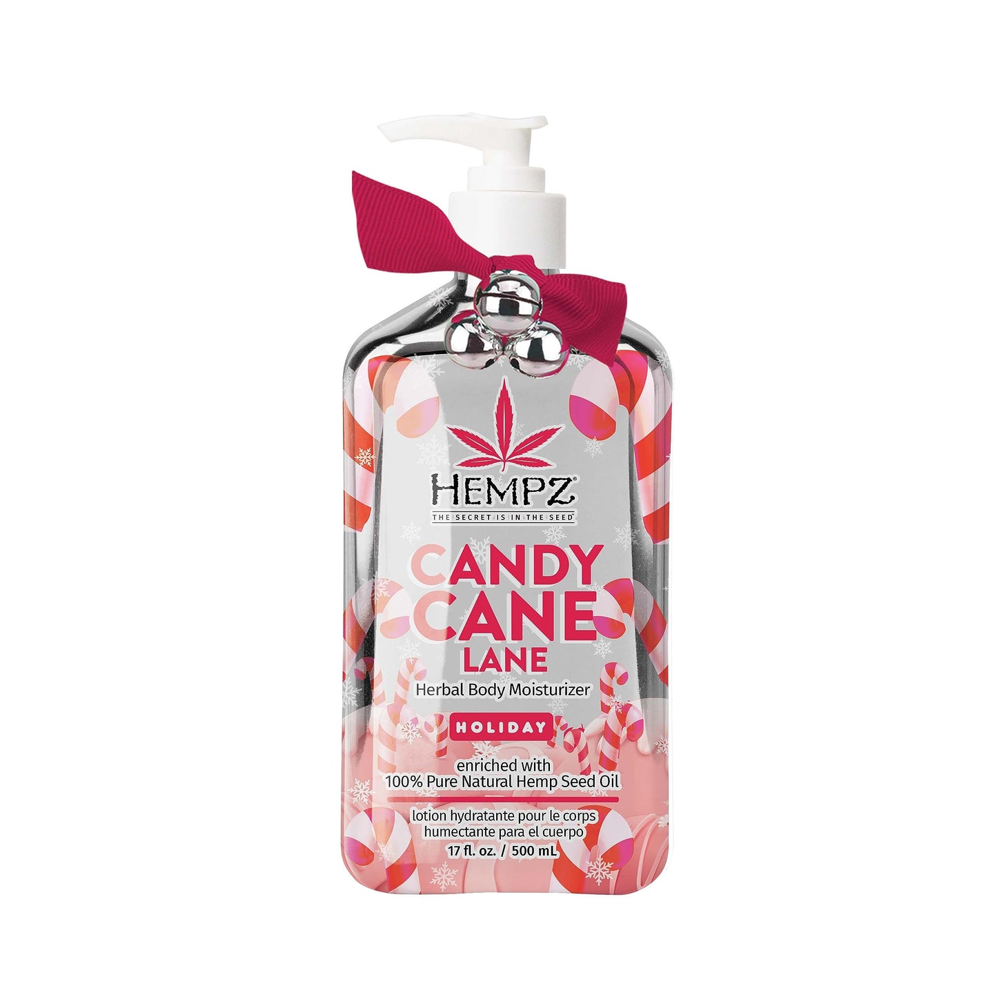 Hempz Limited Edition Peppermint Candy Cane Herbal Body Lotion Moisturizer (17 Oz) - Holiday Body Lotion for Women or Men with Dry Skin - Hydrating Beauty & Personal Care Hempz