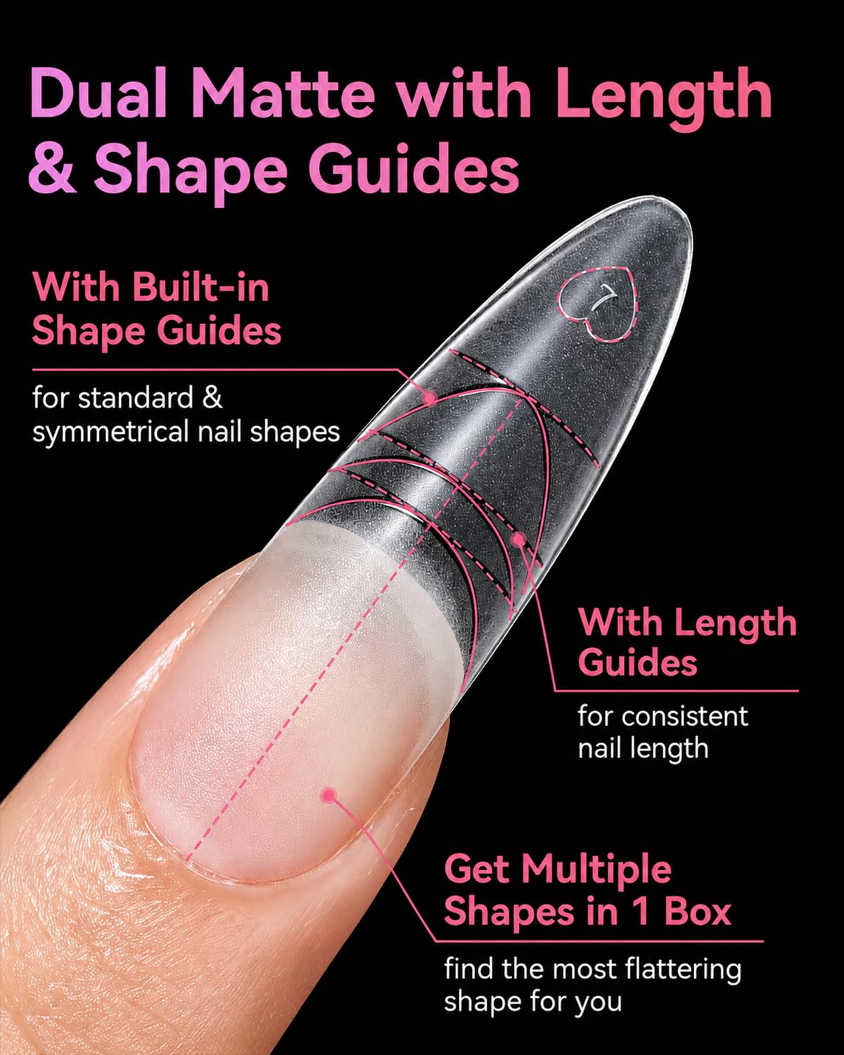 Makartt Long Almond Nail Tips: with Scales for Convenient Shape, Matte, 240 PCS, 15 Sizes, Fake Nails Stiletto - Full Cover Acrylic Press On Nail Beauty and Personal Care Makartt