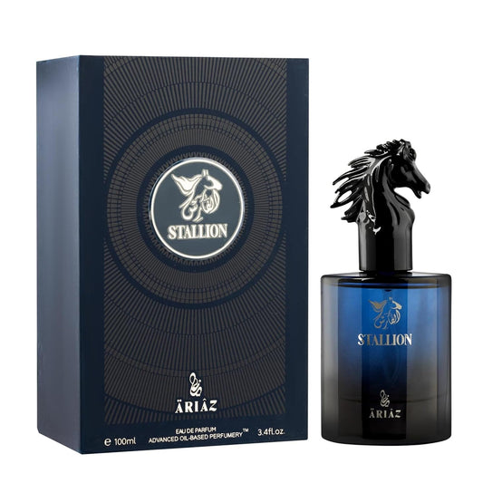 ARIAZ Stallion Eau De Parfum for Bright, Active & Powerful Energy with Fresh Grapefruit, Ginger, Ambrette & Musk for Bold Men - Long Lasting Oil Based Beauty & Personal Care ARIAZ
