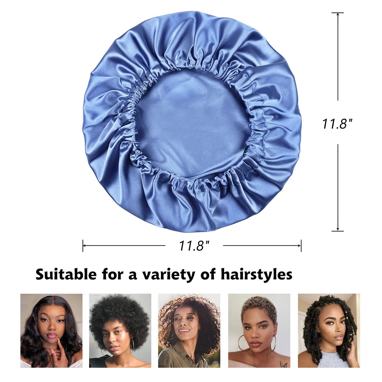 Satin Bonnet for Black Women, Satin Scarf for Hair Light Blue Beauty and Personal Care Alnorm