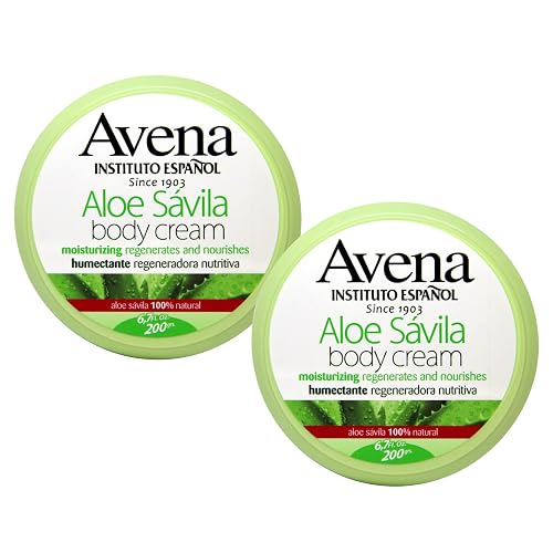 Avena Instituto Espanol Aloe Savila Body Cream, Moisturizing, Regenerates and Nourishes, 2-pack Of 6.7 FL Oz each, 2 Jars Beauty & Personal Care Avena Instituto Espanol