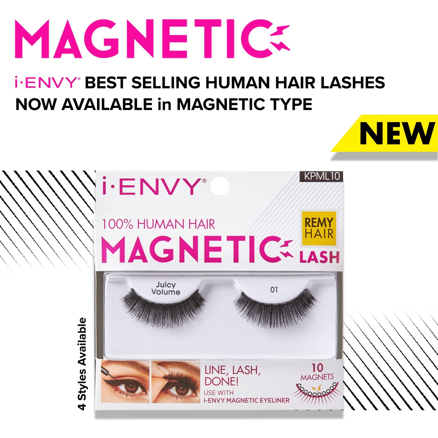 i•ENVY Magnetic Human Hair Lashes Double Strength Reusable Lashes Easy To Apply, Everyday Wearable False Eyelashes Beauty & Personal Care i•ENVY