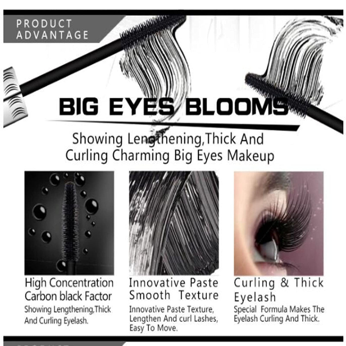 LGSZGDCN 6 Colors Cat eye mascara Eyes Makeup Color Mascara Waterproof Fast Dry Eyelashes Curling Lengthening Eye Lengthening, Lifting, Curling (white Beauty & Personal Care LGSZGDCN