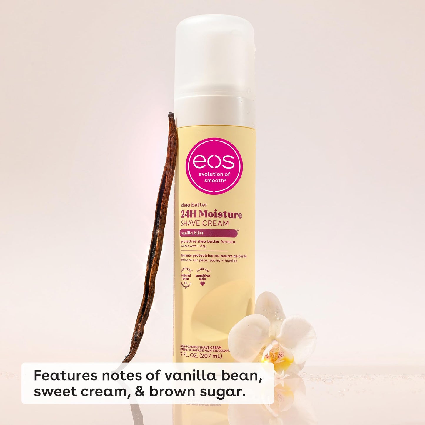 eos Shea Butter Shave Cream - Vanilla Bliss, 24H Moisture Hydration, 7 fl oz, (Pack of 2) Beauty and Personal Care eos