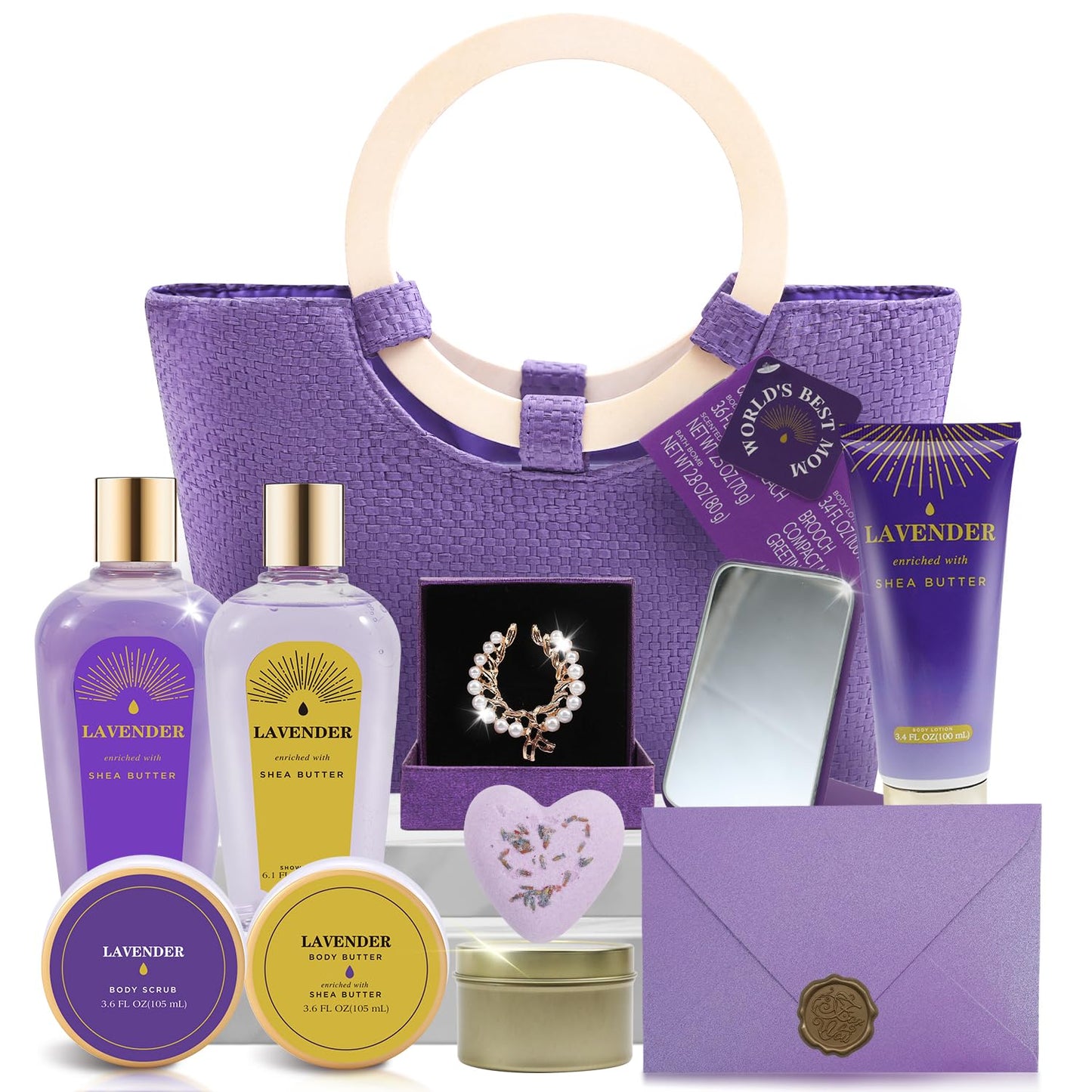 Spa Luxetique New Lavender 11pc Gift Baskets Birthday Gifts for Her Beauty and Personal Care spa luxetique