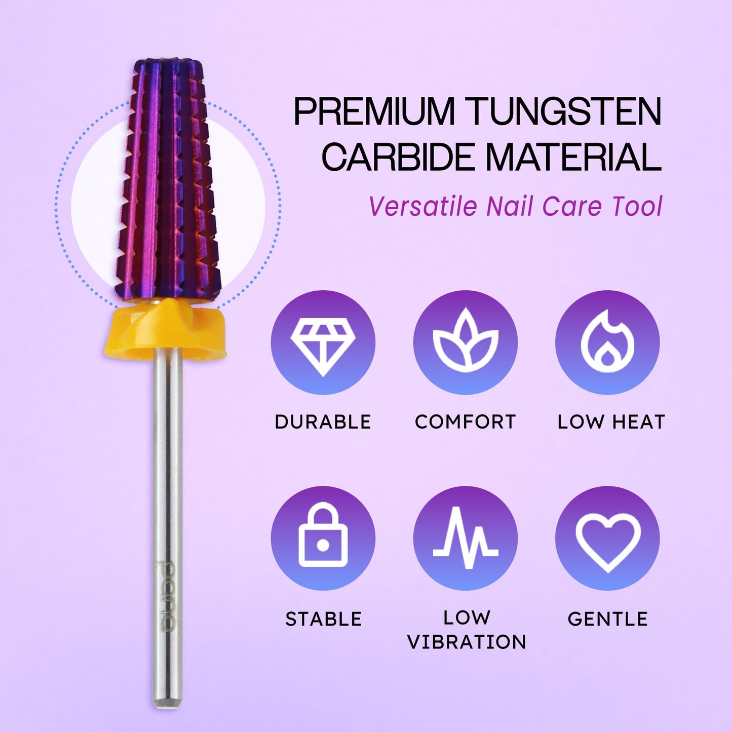 PANA 3/32" Shank 5-in-1 Nail Carbide Bit - (Triple Coarse - 2X Coarse Grit, Purple) - Two Way Rotate use for Both Left and Right Handed Fast remove Beauty & Personal Care PANA