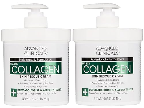 Advanced Clinicals Collagen Cream Body Lotion & Face Moisturizer W/Vitamin E | Skincare Moisturizing Collagen Lotion For Women, Men, Hand, & Neck Beauty & Personal Care Advanced Clinicals