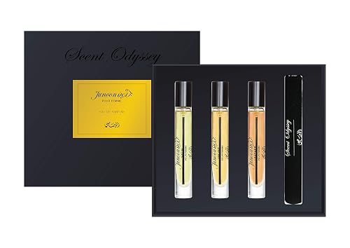 Rasasi Scent Odyssey - Junoon for Women - 3 Pc Gift Set 0.25oz Satin EDP Spray, 0.25oz Velvet EDP Spray, 0.25oz Leather EDP Spray Beauty & Personal Care RASASI