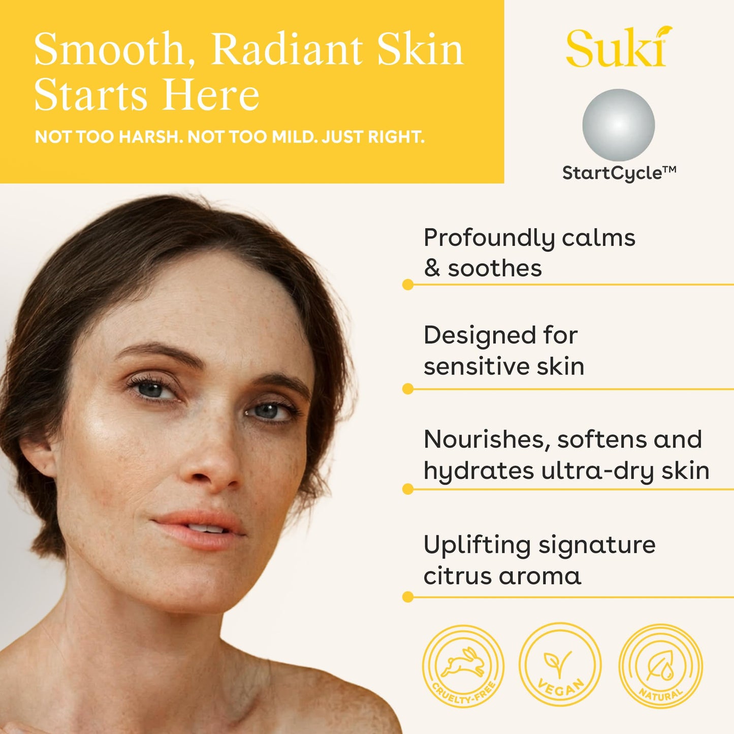 Suki Sensitive Skin Bar Soap for Women, Men, Teens Dry or Acne Prone Face & Body - Hypoallergenic Soap for Sensitive Skin, Cleansing Moisturizing Beauty & Personal Care Suki