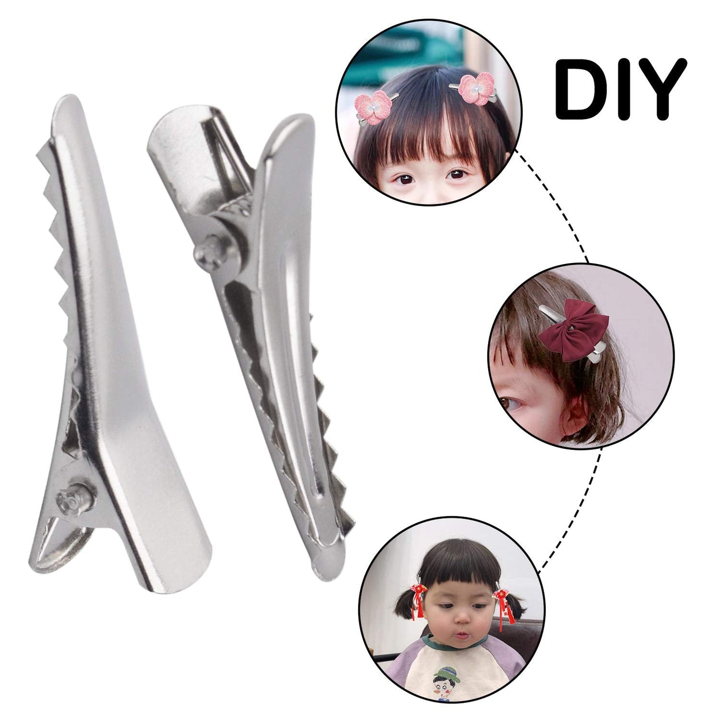 30MM Small Alligator Hair Clips, 100 Pieces Silver Metal Alligator Hair Pins Teeth Bows Crocodile Hair Clips Holders Accessories for Hair Care, Arts Beauty & Personal Care Aylifu