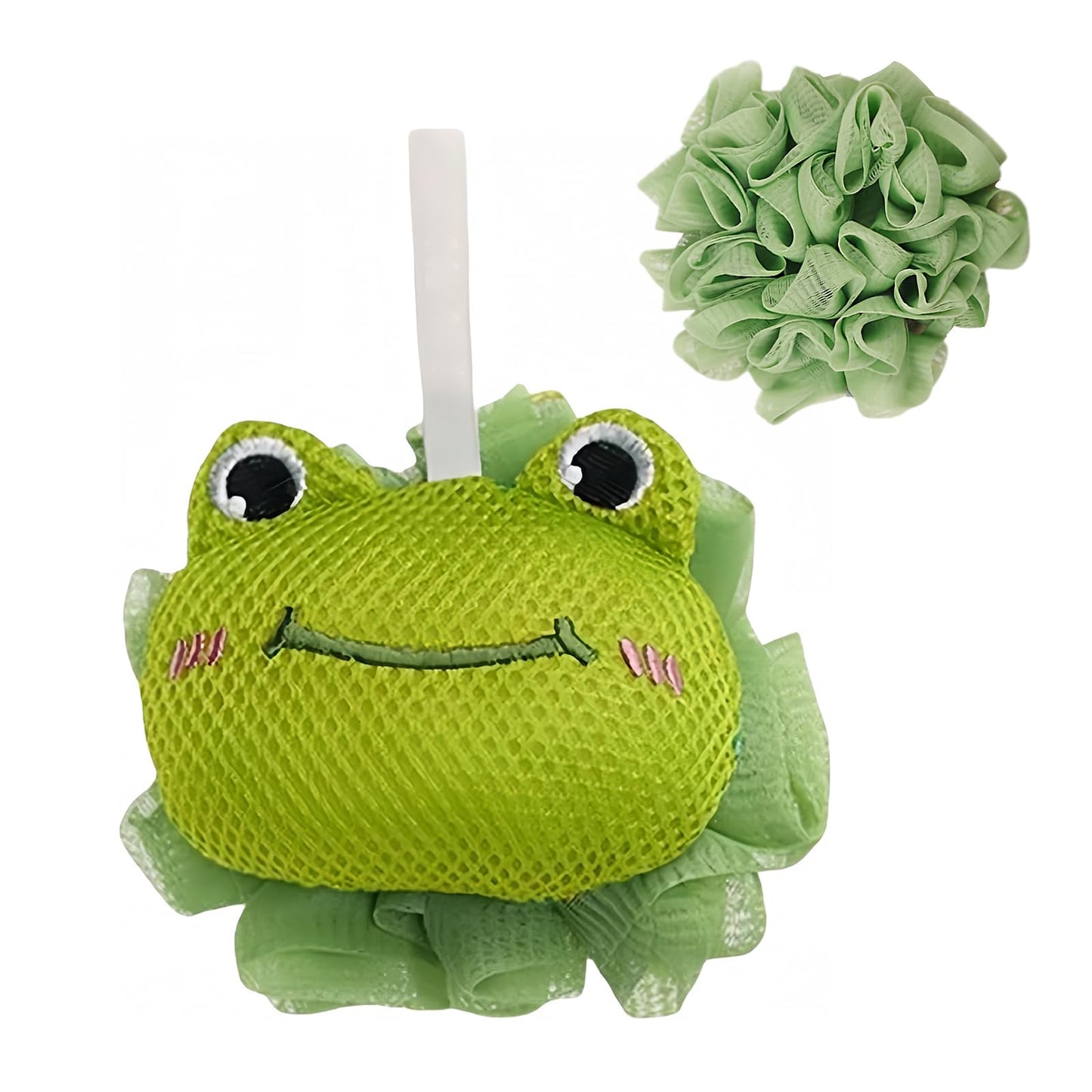 Kids Loofah, Cute Cartoon Animal Kids Bath Sponge with Hanging Rope, Soft Double Mesh for Rich Lather (Green Frog) Beauty and Personal Care Taolivingmart