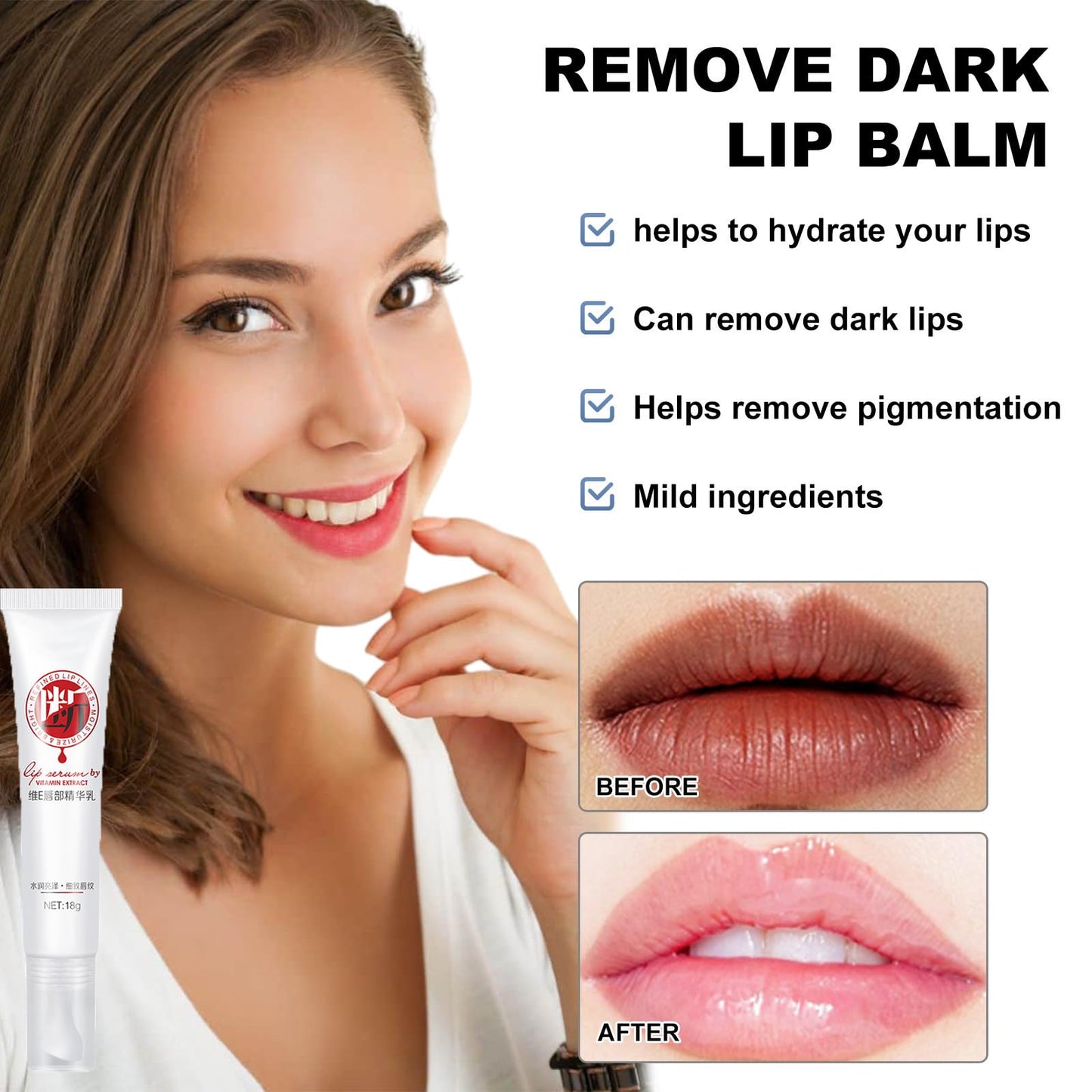 XIRUJNFD Lip Serum, Remove Dark Lips Pink Fresh Lightening Lips Treatment Lip Balm, Moisturizer Nourishing Essence Lips (2) Beauty and Personal Care XIRUJNFD