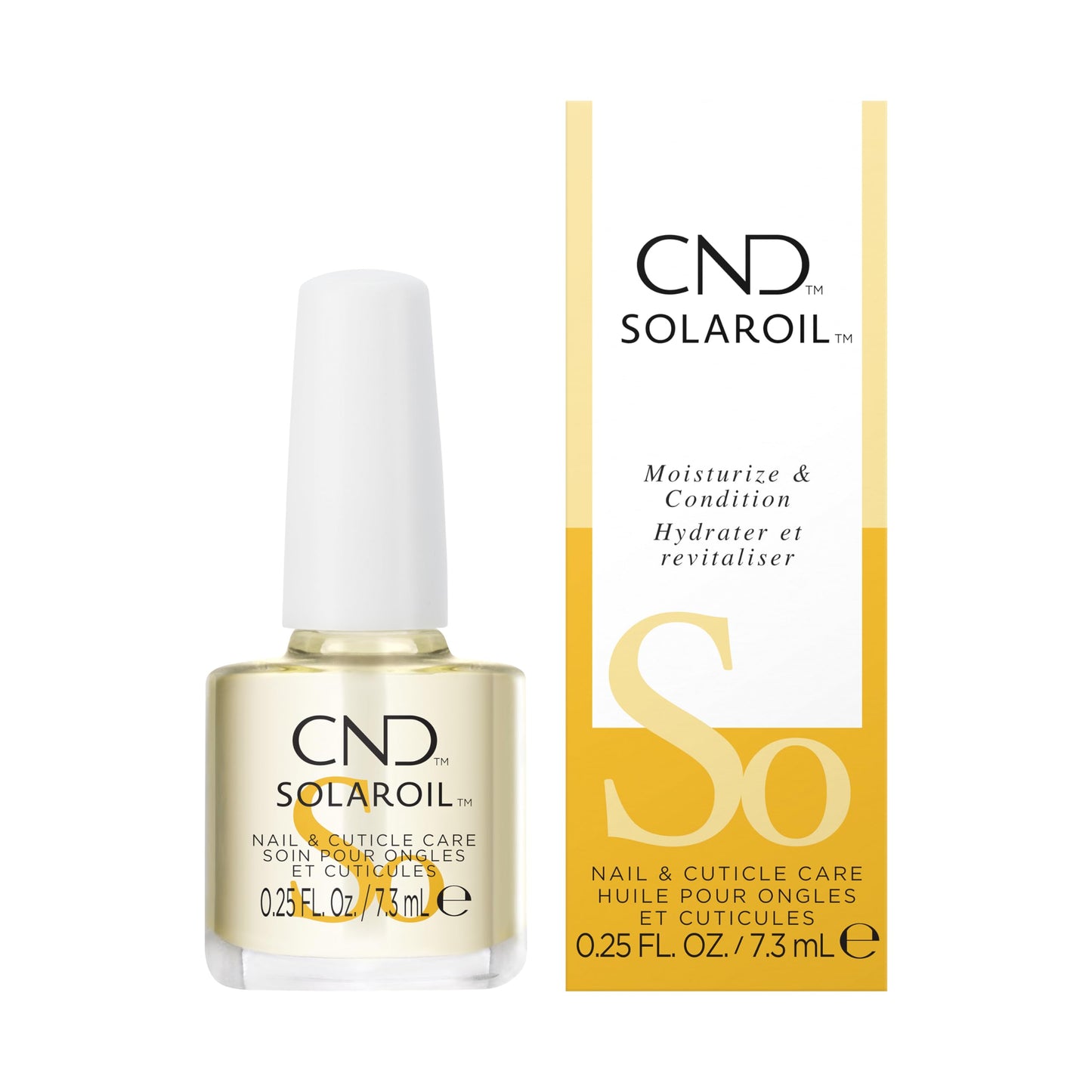 CND SolarOil Cuticle Oil, Natural Blend Of Jojoba, Vitamin E, Rice Bran and Sweet Almond Oils, Moisturizes and Conditions Skin, Pack Of 1, 0.25 Fl Oz Beauty & Personal Care CND