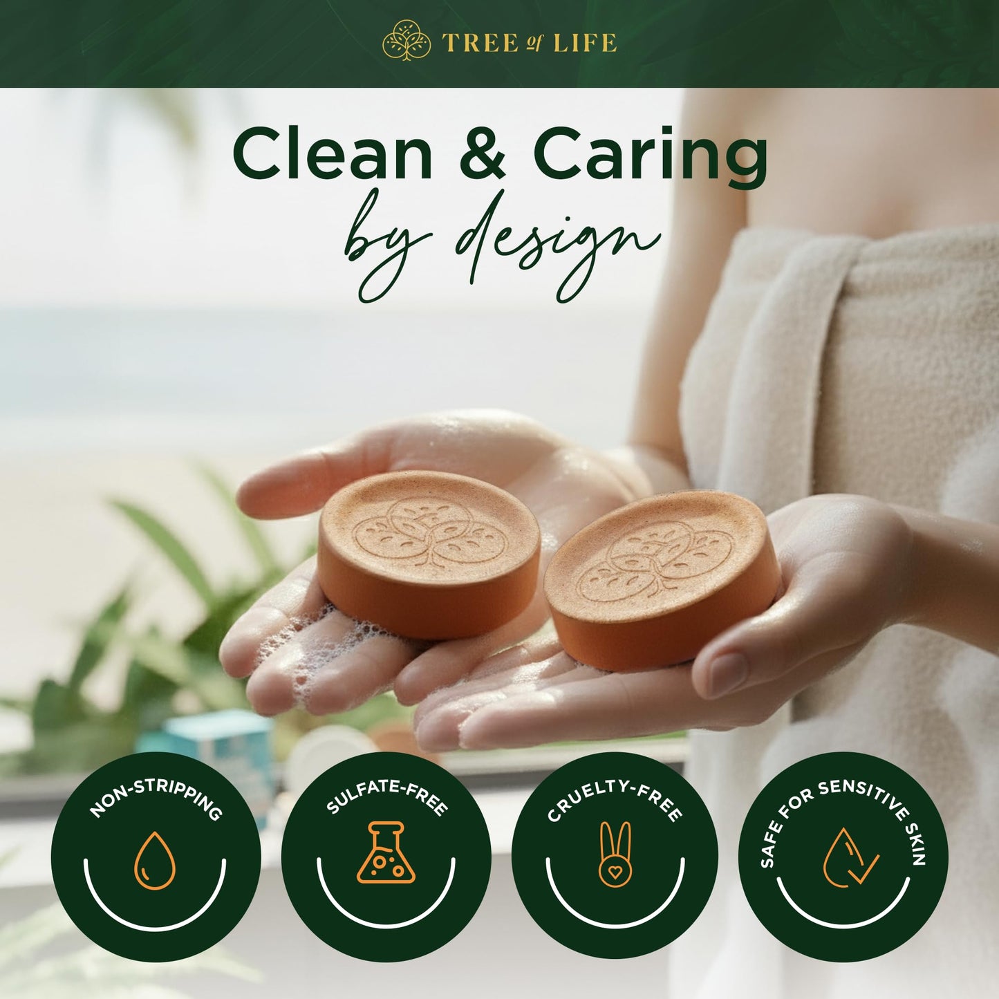 Tree of Life Rice Water Shampoo Bar - Sulfate Free Rice Protein Hair Care That Strengthens, Repairs, and Delivers Frizz Control with Silky Shine (2 Beauty & Personal Care Tree of Life