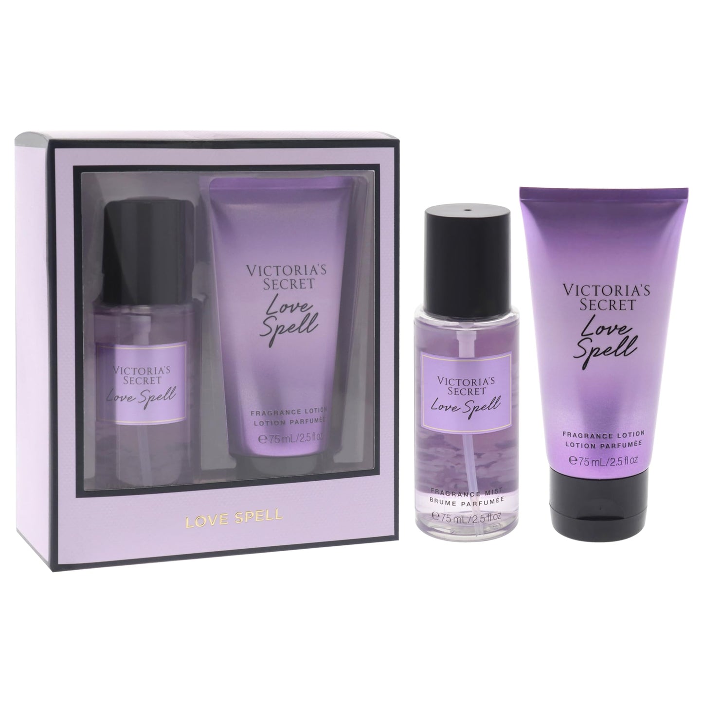 Love Spell Set by Victorias Secret for Women - 2 Pc Mini Gift Set 2.5oz Fragrance Mist, 2.5oz Fragrance Lotion Beauty & Personal Care Victoria's Secret