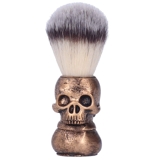 Barber Cleaning Hairbrush, Soft Neck Duster Shaving Beard Hair Brush Cutting Face Cleaning Tool with Creative Skull Handle for Professional Salon Beauty and Personal Care Agatige