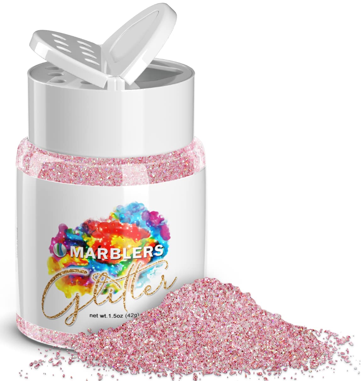 MARBLERS Holographic Glitter [Unicorn Pink] 1.5oz (42g) | Fine | Non-Toxic, Vegan, Cruelty-Free | Face, Body, Eyeshadow, Hair, Festival, Party Makeup Beauty & Personal Care MARBLERS