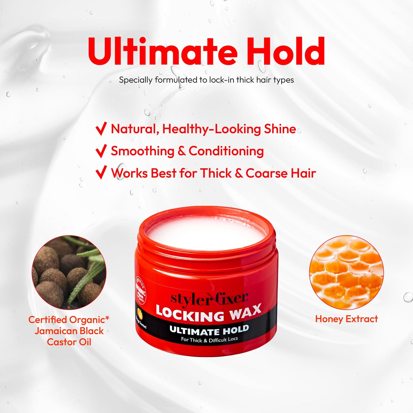 Red by Kiss Hold Locking Gel Ultimate Hold for Thin Locs & Twists, Hydrating, Conditioning, Non-Frizz, Non-Flaking, No Build-Up, Enriched Beauty & Personal Care Red by Kiss