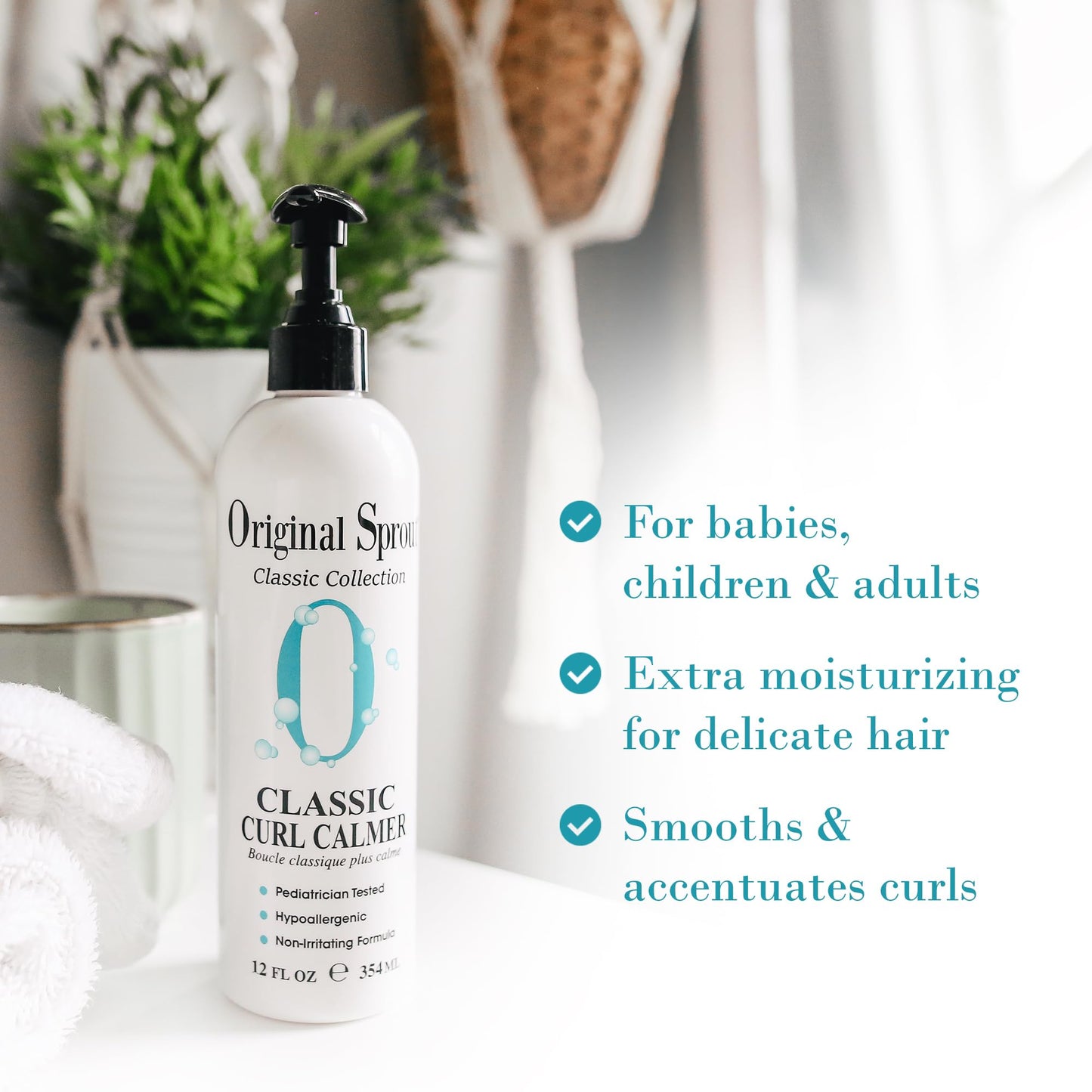 Original Sprout Curl Calmer, Moisturize and Define Curls, Anti-Frizz Styling Cream for All Hair Types, 12 oz. Bottle - Curly Hair Products - Curly Beauty & Personal Care Original Sprout
